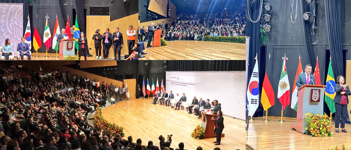 <div style="fcolor: #fff; font-weight: 600; font-size: 1.5em;">
<p style="font-size: 13.8px;">Embassy of India participated in the second Internationalization Forum of the Instituto Politécnico Nacional . DG Arturo Reyes Sandoval's vision of connecting students beyond borders is commendable. We will work towards strengthening cooperation in education sector for the youth of India & México. <br /><span style="text-align: center;">28 June 2023.</span></p>
</div>