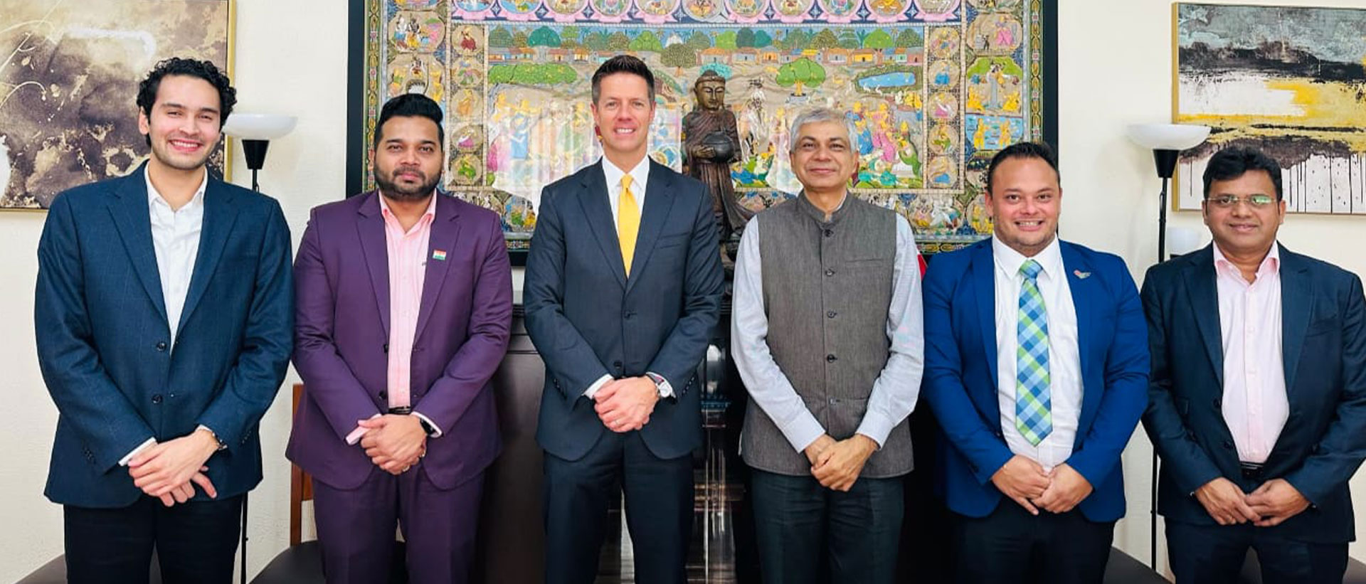  <div style="color: #fff; font-weight: 600; font-size: 1.5em;"> <p style="font-size: 13.8px;">Met Mr. Scott Lantz, Area Manager of Emirates at the Embassy<br /><span style="text-align: center;">15.10.2025</span></p> </div>