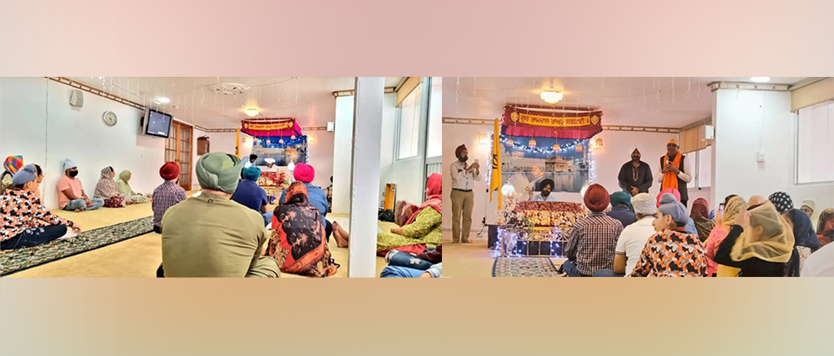  <div style="fcolor: #fff; font-weight: 600; font-size: 1.5em;">
<p style="font-size: 13.8px;">Ambassador Pankaj Sharma visited the Gurudwara (Sikh Cultural Centre) in México City and attended the Kirtan and Community feast (Guru ka langar). He also addressed the vibrant Indian diaspora and devotees gathered there.
<br /><span style="text-align: center;">25 September 2022</span></p>
</div>