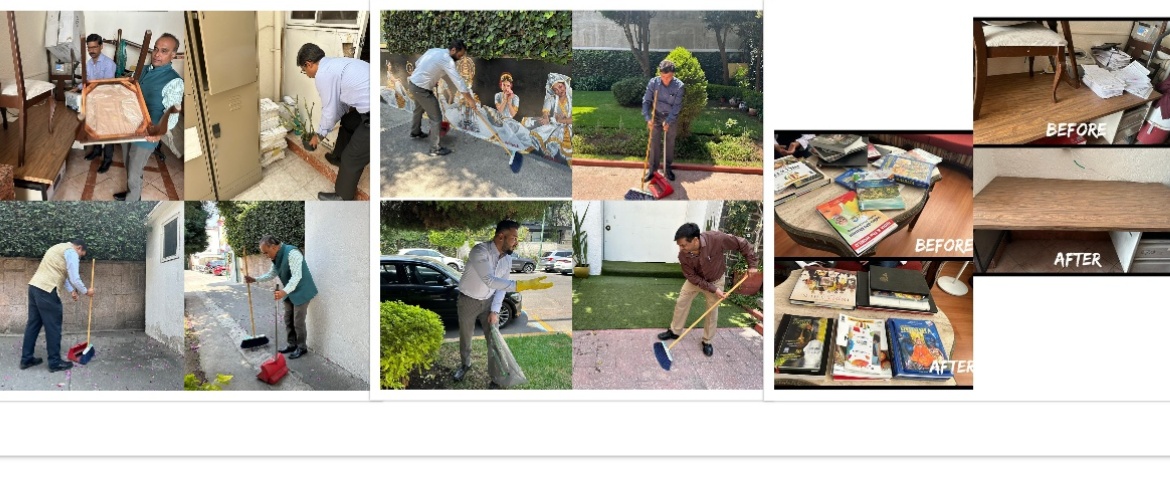  <div style="color: #fff; font-weight: 600; font-size: 1.5em;">
<p style="font-size: 13.8px;">
 Officials & staff from Embassy continued with cleanliness drive organized under "Swachhata Hi Seva 2023" campaign by undertaking different activities:

&bull; Cleaning of office space
&bull; Cleaning of garden & area around Embassy
&bull; Disposal of old magazines/newspapers/other items.


    <br /><span style="text-align: center;">29.09.2023</span></p>
</div>