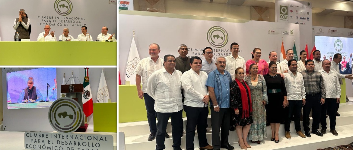  <div style="color: #fff; font-weight: 600; font-size: 1.5em;">
<p style="font-size: 13.8px;">Amb. Pankaj Sharma participated in the International Conclave for Economic Development of Tabasco. The current areas of cooperation between the two countries were highlighted along with the opportunities for future collaboration in sectors such as IT, automobiles, pharma & agriculture particularly with Tabasco.


<br /><span style="text-align: center;">09.11.2023</span></p>
</div>