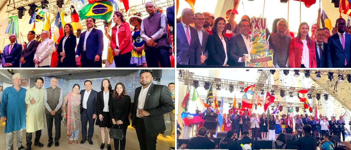  <div style="fcolor: #fff; font-weight: 600; font-size: 1.5em;">
<p style="font-size: 13.8px;">57 countries came together at Foreign Communities Festival in beautiful city of Queretaro to showcase their music,arts & gastronomy!

Amb. Pankaj Sharma and embassy officials  met Minister of Culture of the state Querétaro  H.E. Ms. Marcela Herbert Pesquera  & President of Municipality of Queretaro H.E. Mr. Luis Nava 

They also visited the Indian pavilion where handicrafts, textiles & cuisines were displayed.

State of Queretaro under the leadership of H.E. Mauricio Kuri  holds an important place in the strong bilateral relations that India shares with Mexico. We look forward to working closely with the Government of the State of Querétaro. 
<br /><span style="text-align: center;">13.4.2023</span></p>
</div>