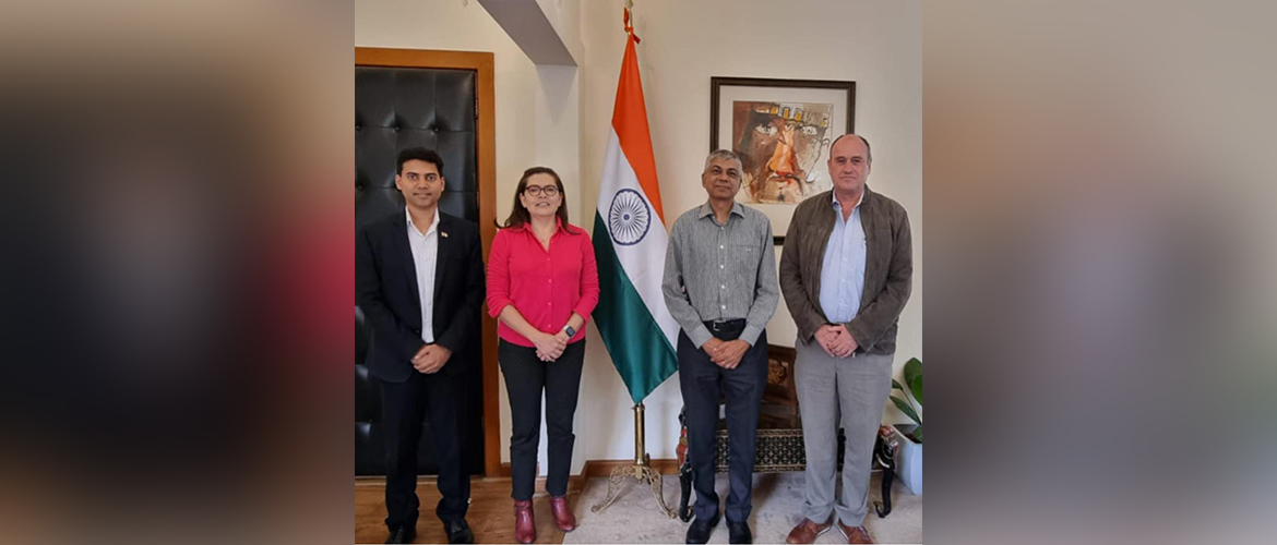  <div style="fcolor: #fff; font-weight: 600; font-size: 1.5em;">
<p style="font-size: 13.8px;">Amb. Pankaj Sharma met Dr. Laura A. Palomares, Director of Institute of Biotechnology and Dr. Tonatiuh Ramírez at the Chancery premises. There was a discussion on the collaboration opportunities in the field of biotechnology education and research,  as well as the upcoming IMRC webinar on biotechnology.
 <br /><span style="text-align: center;">4 July 2023</span></p>
</div>