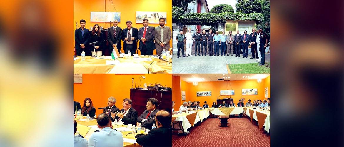  <div style="fcolor: #fff; font-weight: 600; font-size: 1.5em;">
<p style="font-size: 13.8px;">On Day 2 of National Defense College delegation study tour to Mexico, the delegation members attended a session on the role of Armed forces in Mexico’s National Defense & Security strategy,  which was delivered by UNAM research scholar & academician, Dr.Raul Benitez Manaut.

<br /><span style="text-align: center;">30 May 2023</span></p>
</div>