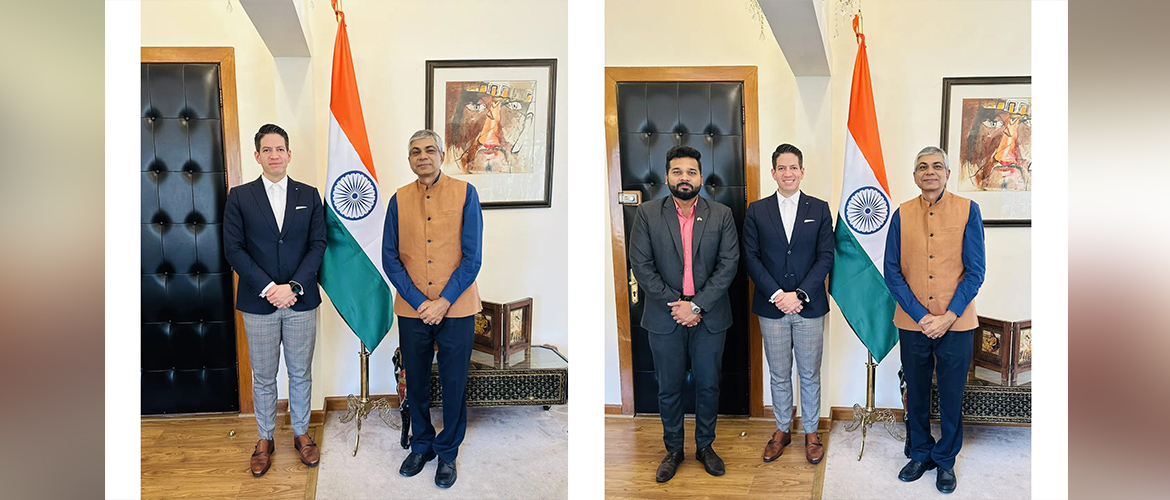 <div style="color: #fff; font-weight: 600; font-size: 1.5em;">
<p style="font-size: 13.8px;">
   Amb. Pankaj Sharma met with Dr.Stephen Patton, Director of Operations, Liverpool Asia (New Delhi).

We are glad to learn about their ongoing operations in India. There was also a discussion of the possibility of marketing ODOP products through their global stores. The embassy assured them support in future endeavors.

    <br /><span style="text-align: center;">30.10.2023</span></p>
</div>