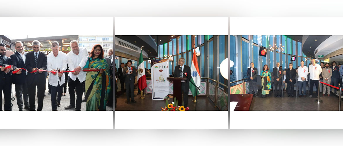  <div style="color: #fff; font-weight: 600; font-size: 1.5em;">
<p style="font-size: 13.8px;">
Amb. Pankaj Sharma inaugurated the Indian food festival at the beautiful venue of Bellini, world’s largest revolving restaurant!

Indian & Mexican flags were hoisted at World Trade Center, Mexico followed by an alluring cultural presentation. 

We specially thank our guests from the  Government of Mexico, other Embassies and businesspersons for joining us to celebrate the rich diversity of India. 

We congratulate & extend our best wishes to the management of Bellini for the Indian Food Festival.

    <br /><span style="text-align: center;">01.09.2023</span></p>
</div>