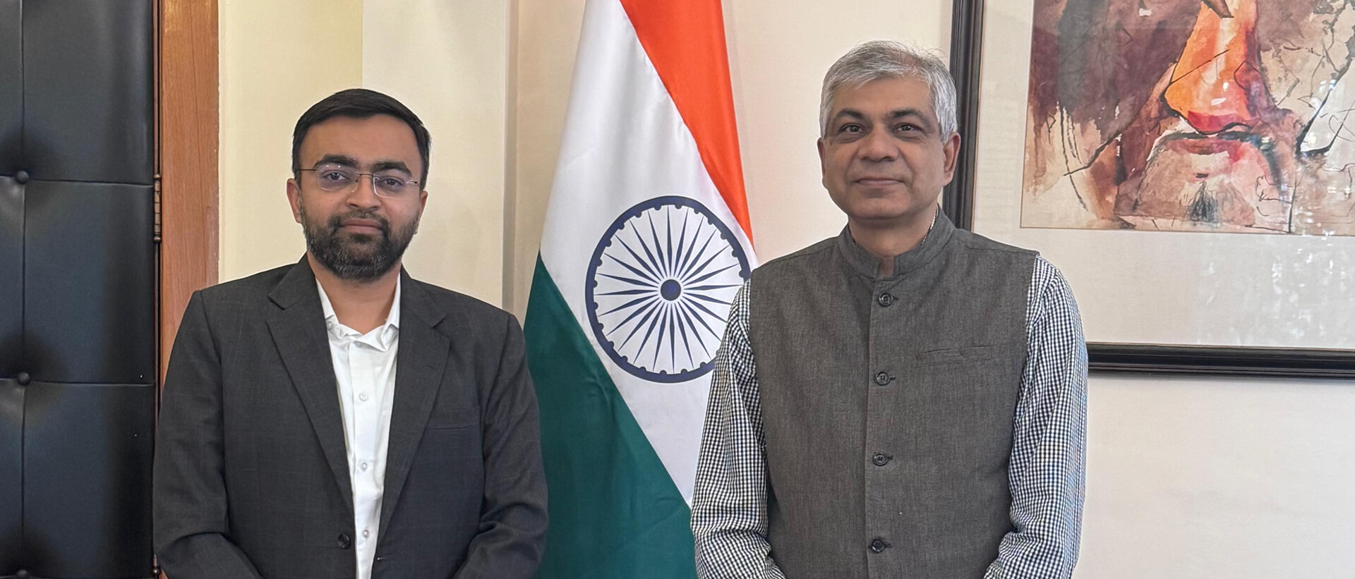  <div style="color: #fff; font-weight: 600; font-size: 1.5em;"> <p style="font-size: 13.8px;">The ambassador met Mr. Akash Patel, Co-Founder & Director of Juvencia Lifesciences Pvt. Ltd. and discussed India-Mexico trade and investment opportunities in the healthcare sector.<br /> <span style="text-align: center;">22 May 2026</span></p> </div>