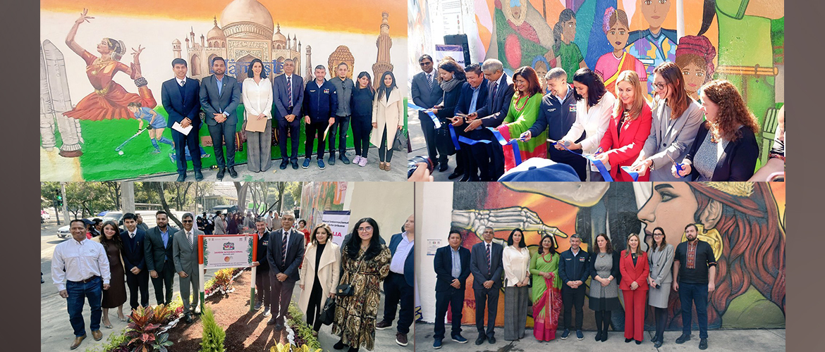  <div style="fcolor: #fff; font-weight: 600; font-size: 1.5em;">
<p style="font-size: 13.8px;">International Urban art murals inauguration!
The brilliant murals by Embassies reflect the universal values of unity, inclusivity and peace.Mural of India depicts 'New India' built upon these values proud of its technological achievements but also nurtures its rich history/culture.

We thank Mayor H.E. Mauricio Tabe for this wonderful initiative of beautifying public spaces. The 'India-Mexico' friendship garden created by UPL next to the murals symbolizes our growing bond of friendship.

<br /><span style="text-align: center;">15 December 2022</span></p>
</div>