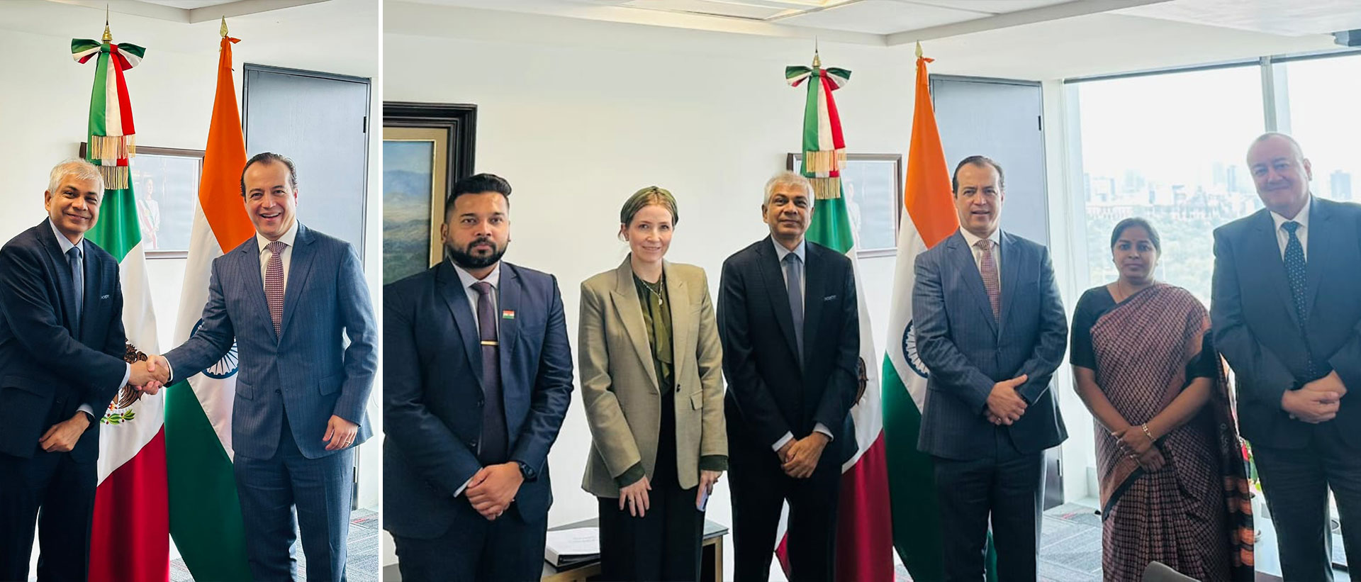  <div style="color: #fff; font-weight: 600; font-size: 1.5em;"> <p style="font-size: 13.8px;">Met with H.E. Mr. Luis Rosendo Gutierrez, Hon'ble Vice Minister of Economy of Mexico<br /><span style="text-align: center;">30.09.2025</span></p> </div>