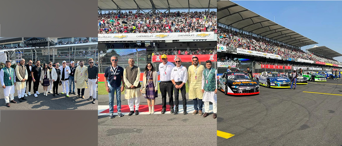  <div style="fcolor: #fff; font-weight: 600; font-size: 1.5em;">
<p style="font-size: 13.8px;">Ambassador Pankaj Shamra and Embassy officers participated in NASCAR's Mexico Series SpeedFest at the Hermanos Rodríguez Autodrome, 2022.

Our heartfelt gratitude to NASCAR México Series  & its organizers for giving India  this great honor & recognition.

<br /><span style="text-align: center;">06 November 2022</span></p>
</div>