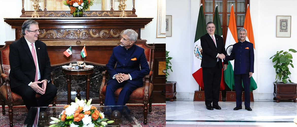  <div style="fcolor: #fff; font-weight: 600; font-size: 1.5em;">
<p style="font-size: 13.8px;">
EAM Dr. S Jaishankar met the Foreign Minister of Mexico H.E. Marcelo Ebrard on the sidelines of the G20 Foreign Ministers Meeting.

They discussed the G20 agenda, bilateral cooperation, issues related to growth & development, mobility, sustainability & innovation.

EAM also welcomed the opening of the new Mexican Consulate in Mumbai.<br /><span style="text-align: center;">01 March 2023</span></p>
</div>