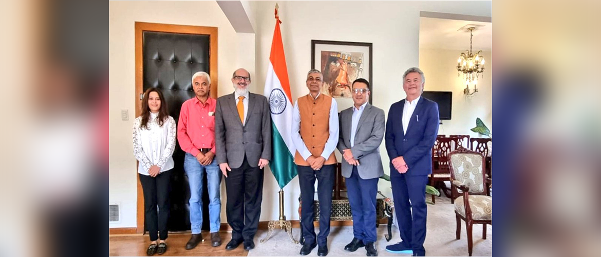  <div style="fcolor: #fff; font-weight: 600; font-size: 1.5em;">
<p style="font-size: 13.8px;">Amb. Pankaj Sharma  met with the Directors & Professors of the Benemérita Universidad Autónoma de Puebla (BUAP), Puebla at  Chancery premises. There was a discussion on collaboration opportunities in education, academics, scholarships, as well as Ambassador's visit & tour of BUAP in August 2023. 
 <br /><span style="text-align: center;">29 June 2023.</span></p>
</div>