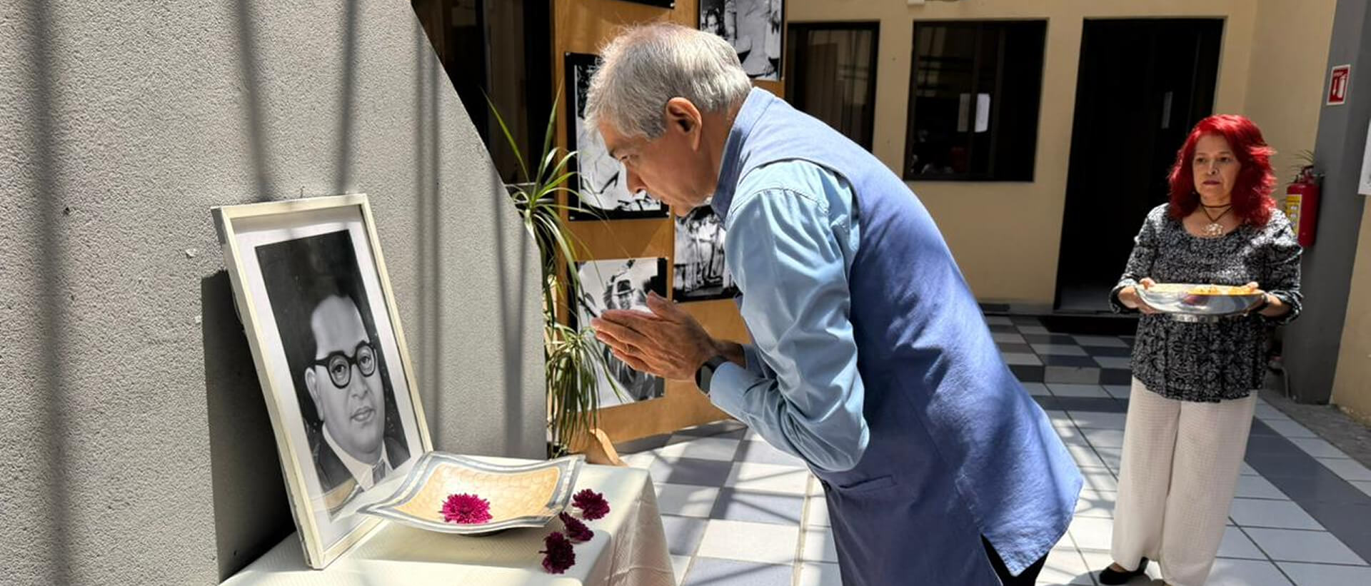  <div style="color: #fff; font-weight: 600; font-size: 1.5em;"> <p style="font-size: 13.8px;">Ambassador Dr. Pankaj Sharma paying floral tributes to Dr. Bhimrao Ramji Ambedkar on his birth anniversary at GTICC, Mexico City.<br /> <span style="text-align: center;">13 April 2026</span></p> </div>