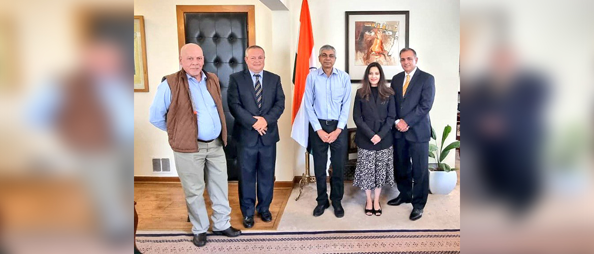  <div style="fcolor: #fff; font-weight: 600; font-size: 1.5em;">
<p style="font-size: 13.8px;">Ambassador Pankaj Sharma and Second Secretary Ms.Vallari Gaikwad held a meeting with Mzt Aerospace Park's (Mazatlan), Partners Mr. Lino Guzmán & Mr. Victor Garcia. 

They discussed the possibility of initiating business opportunities in aerospace industry & of inviting Indian companies to set up facilities at the industrial park. 

<br /><span style="text-align: center;">15 June 2022</span></p>
</div>

