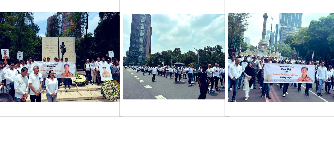  <div style="fcolor: #fff; font-weight: 600; font-size: 1.5em;">
<p style="font-size: 13.8px;">Amb. Pankaj Sharma and embassy officials participated in the peace & solidarity march held today by members of the Indian community in the memory of the late Mr. Ketan Shah who was shot dead on this day, last week, in Mexico City.

We extend our sincere gratitude to the people and the Govt. Of Mexico, Govt. of Mexico City, the Hon’ble Mayor of Cuauhtémoc H.E. Ms. Sandra Cuevas & Hon’ble Deputy H.E. Ms. Cynthia Lopez Castro for joining the peace march & extending their much needed support at this difficult hour. 
 <br /><span style="text-align: center;">26 August 2023</span></p>
</div>
